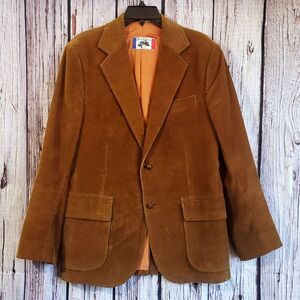 Brad Whitney 70s Vintage Corduroy Blazer Brown 40L Brown Poland Mens Cotton M